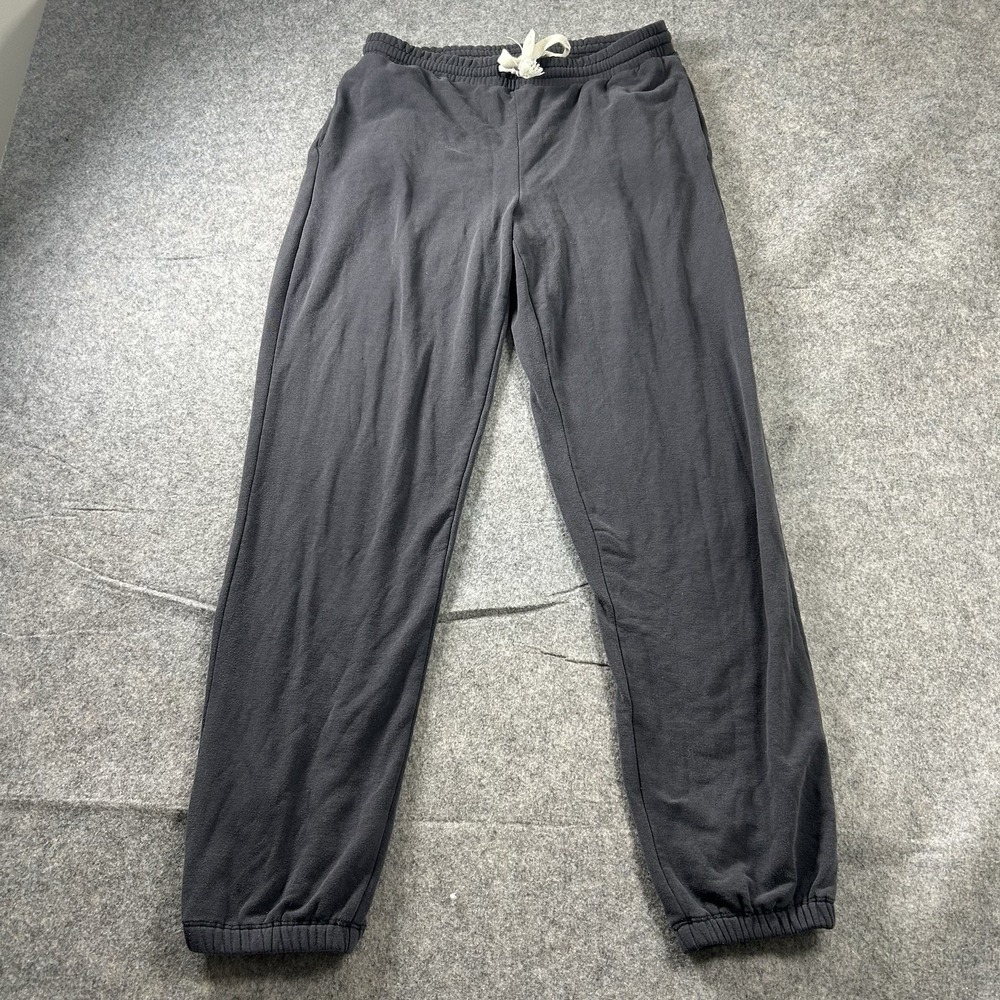 Madewell MWL Jogger Pants Womens Small Black Fleece Sweatpants Lounge